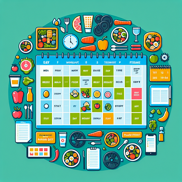 meal prep calendar with paleo meals scheduled around workouts