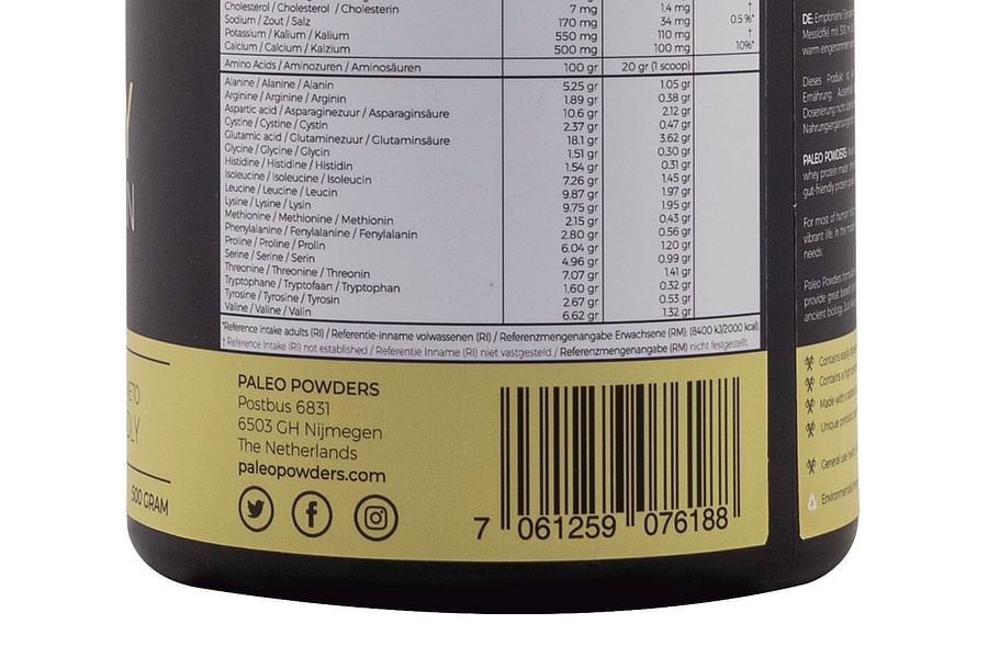 Digestive friendly paleo protein powder