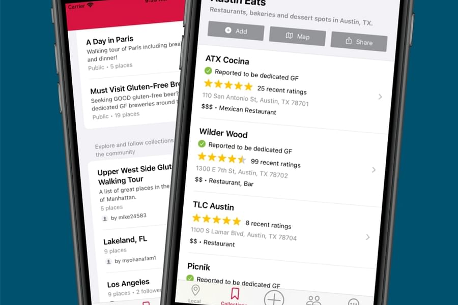 Find Me Gluten Free app screenshot