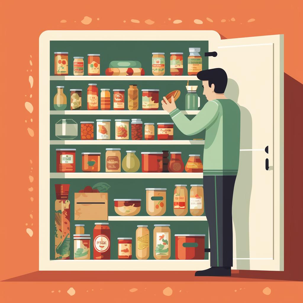 A person removing processed foods from their pantry